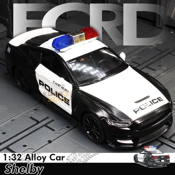 1:32 Ford Shelby Mustang Policecar Modle Aliaj Masina De Turnat Roadster 911 Masini Modele Turnat Sub Presiune, Metal Vehicul Model Cars Jucarii Pentru