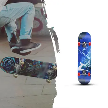 Două Picioarele Goale Lovitură Dublă Completă Cruiser Skateboard pentru Adolescenti Incepatori, Copii de Colorat Patinaj Proffesiona