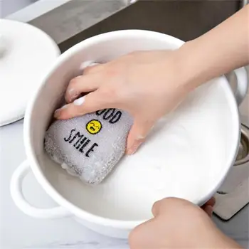 VIERUODIS Creative Burete de Bucătărie de spălat Vase Zâmbet Oar se Lipeasca de Ulei de Spălare Pad-ul Poate Atârnă Acasă Instrumente de Curățare 4BUC