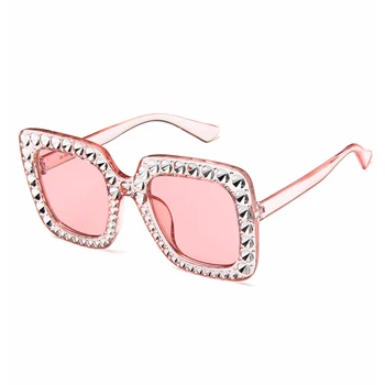Designer de Brand Supradimensionate Pătrat cu Diamante Stralucitoare pentru Femei ochelari de Soare UV400 Oglinzi Moda stras Femei Bărbați ochelari de Soare de Conducere