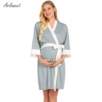 ARLONEET plus dimensiune pijamale gravide de Maternitate de Îngrijire medicală Halat de Livrare Cămăși de noapte de Spital Alăptează Rochie 2019 moda