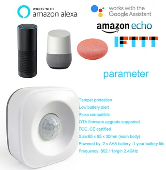 Casa inteligentă Mare Exacte Smart Senzor de Miscare PIR Wireless Detector Compatibil Alexa Google Asistent Acasă de Automatizare