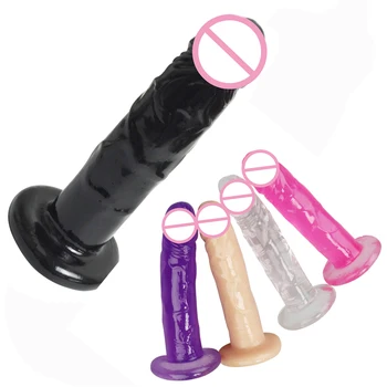 17cm Realist Vibrator Flexibil Mare Real Dong Cocoș ventuza Masturbator Anal Cristal Jelly Penis artificial Sex Instrumente Pentru Femei Gay