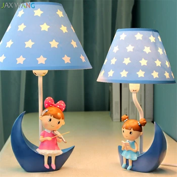 JW Moderne, Creative Drăguț Luna Lumina Tabelul Rășină Lampa de Birou Fată Prințesă Cadou Lămpi de Noptieră Dormitor Camera Copiilor Iluminat
