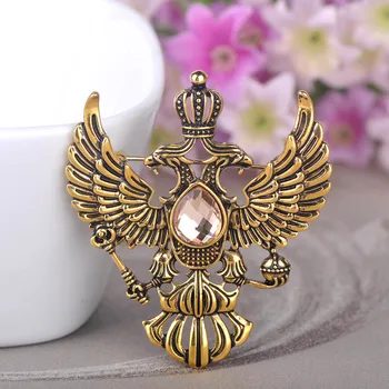 Blucome Retro Rusă Emblemă Națională Broșe De Aur Antic Culoare Cristal Insigna De Pin Rever Pentru Femei Haine Barbati Costum De Bijuterii Clipuri