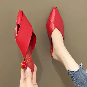 Cresfimix femei subliniat toe rosii din piele pu pantofi cu toc pentru vara doamna de petrecere si club de noapte pompe negru zapatos dama a6289