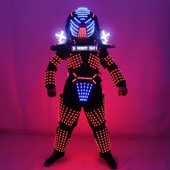 LED Robot Costume de Haine Lumini LED-uri Luminoase Etapă spectacol de Dans Show Rochie pentru Club de Noapte