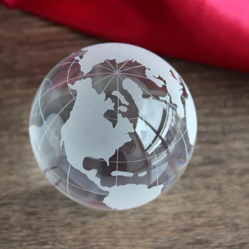 Cristal De Sticlă Hartă A Lumii, Globul De Copii Pământ De Predare Model Abstract Feng Shui De Colectie, Artizanat Cadouri Decor Acasă Accesoriu