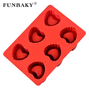 FUNBAKY 6 Cavitatea 3D in Forma de Inima Mare Silicon Cub de Gheață Filtru de Gheață Mucegai Tava de Mucegai pentru DIY Face Congelate