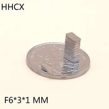 100buc/lot Magnet Neodim 6x3x1 N35 Puternic mm Pătrat pământuri Rare Magnet NdFeB 6*3*1 Magneți material magnetic