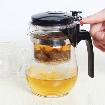 500ML SAU 750ML de sticlă Rezistentă la Căldură ceainice de ceai oală kung fu Set de Ceai Puer Cafea, ceainic Ceainic Convenabil de Birou set de Ceai 1buc