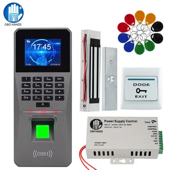 OBO TCP/IP/USB Sistem de Control Acces Kit RFID de Amprente Biometric Cadru pentru Ușă de Sticlă Set Electronice, Magnetice/Greva/Bolt de Blocare