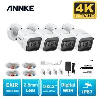 ANNKE 4X 8X FHD 4K CCTV TVI Camera de 8MP Impermeabil în aer liber Glonț de Securitate Sistem de Supraveghere EXIR Viziune de Noapte Alertă e-Mail Kit