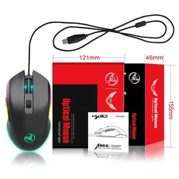 A866 7 Culori LED Fibra USB Mouse cu Fir Mecanice Gaming mouse pentru Calculator Joc Gamer Profesionist Folosi Consumabile