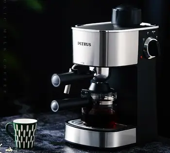Petrus de uz casnic aparat de Cafea italiană 5bar din Oțel Inoxidabil Semi-automată Mașină de Cafea cu Aburi de Cafea espresso 240ml acasă