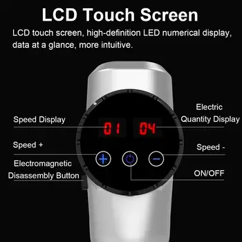 20 de Viteze LCD Touch Ecran Electric de Masaj cu Percuție Percuție Masaj Arma Dispozitiv de Terapie Pentru Relaxare Șoc Profund Muschii