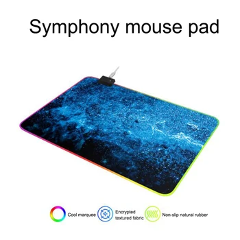 De mari Dimensiuni Gaming Mouse Pad RGB LED-uri de Lumină de Mare Mouse-ul Mat Birou Tastatură de Calculator Înstelat Mousepad de Cauciuc Anti-alunecare Mouse-ul Mat