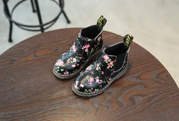 Copii Glezna Cizme Fete Baieti Florale Flori de Imprimare Chelsea Cizme Fete Cizme de Toamna pentru Copii Pantofi de Iarna dimensiunea 21-36