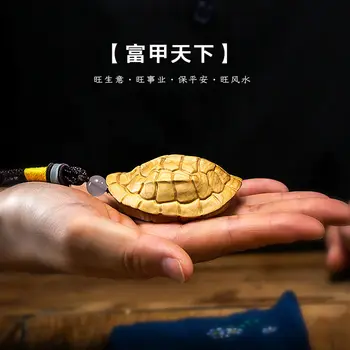 Simbol al Bogăției Carapace de broască Țestoasă Bogat Armuri lucrate Manual Sculptură în Lemn de Cimișir Juca Pandantiv Fengshui Cadou Felicitări pe Avere