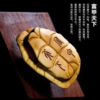 Simbol al Bogăției Carapace de broască Țestoasă Bogat Armuri lucrate Manual Sculptură în Lemn de Cimișir Juca Pandantiv Fengshui Cadou Felicitări pe Avere