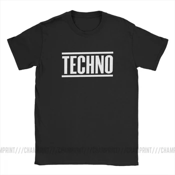 Bărbați T-Shirt Techno Epocă De Agrement Din Bumbac Tricouri Maneca Scurta Tricou Rotund Gat Haine Plus Dimensiunea