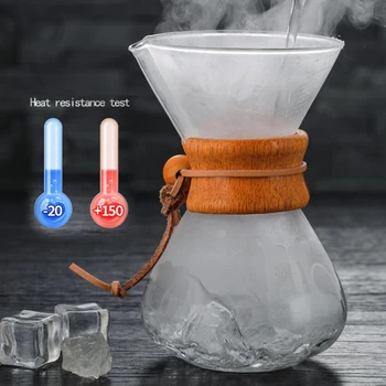 400ml/600ml de Sticlă rezistente la Căldură Ibric de Cafea Server Cu Reutilizabile din Oțel Inoxidabil Filtru se Toarna Peste Cafea Filtru de Cafea prin Picurare Oală
