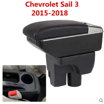 Cotiera centrală MARE SPAȚIU de+LUX+USB cotiera cutie Depozitare cu suport pentru pahare USB cu LED-uri se Potrivesc pentru Chevrolet Sail 3-2017