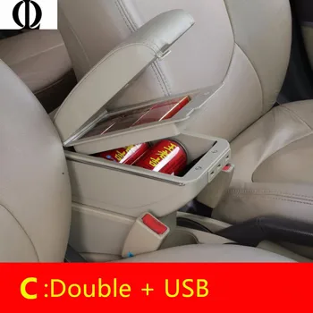Cotiera centrală MARE SPAȚIU de+LUX+USB cotiera cutie Depozitare cu suport pentru pahare USB cu LED-uri se Potrivesc pentru Chevrolet Sail 3-2017