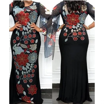 African Lung Maxi Rochii Pentru Femei Halat Africaine 2021 Africane Îmbrăcăminte Dashiki Pânză De Moda Rochie De Petrecere Africa De Îmbrăcăminte