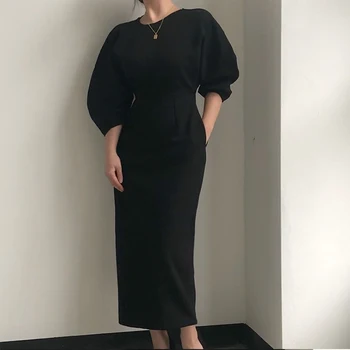 Designer de Lux Elegant Doamnelor Rochie de Birou Alb Rochie Midi Vestidos pentru Femeie Harajuku Toamna Haine de Femei
