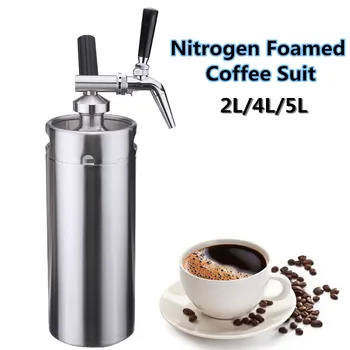Durabil 2L/4L/5L Nitro Bere Rece Filtru de Cafea Mini Inox Butoi DIY Acasă Brew Cafea Kit Sistem de Aragaz Filtru de Cafea