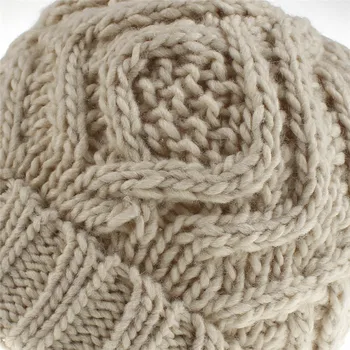 Moda toamna iarna pălării pentru femei geometrice lână tricotate pălărie solid handmade beanie cap gorros mujer invierno de sex feminin capota