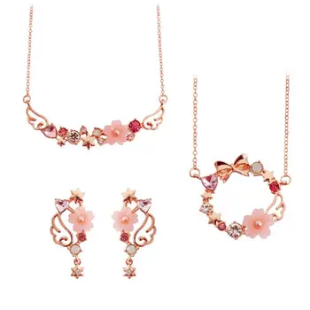 Transport gratuit 12 buc/lot moda bijuterii accesorii de metal sailor moon star roz sakura aripa colier