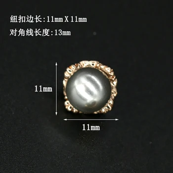 6pcs 11mm Rochie Nasturi Floare Perla Buton Decorativ pentru Ambarcațiuni de Îmbrăcăminte lucru Manual DIY de Metal de Aur Botones