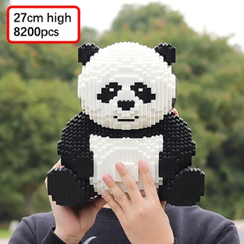 Desene animate drăguț Animale de Companie Panda Building Block Model 3D Kituri DIY Mini Cărămizi Diamant Cărămizi Jucării pentru Copii Băiat Cadouri 8200PCS