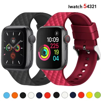 Pentru Apple watch 5 trupa 44 40mm pentru iwatch 5 4 banda 38 42mm Curea Silicon Rombic pwatchband bratara pentru Apple watch 5 4 3 2 1