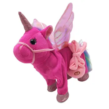 Unicorn Drăguț Papusa Lesa Cal Zburător Poate Merge Poate Cânta Păpuși De Pluș Pentru Electric Unicorn De Pluș Jucărie Cadou De Ziua Copilului