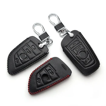 Piele Auto Key Caz Acoperire Pentru BMW Seria 5 1 G30 F20 E90 F31 E60 F07 X5 E70 F15 G05 X6 F16 E71 X3 X4 X1-Cheie Inel Accesorii