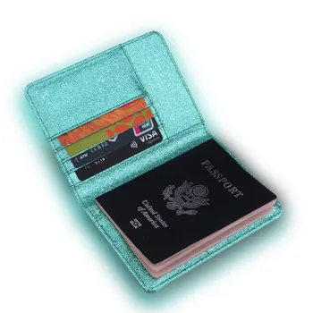 Noi Unisex Suprafață Strălucitoare Antimagnetic Certificat de Card Geanta Piele Strălucitoare Capacul de Pe Pașaport Pachet Pașaport de Călătorie Sac