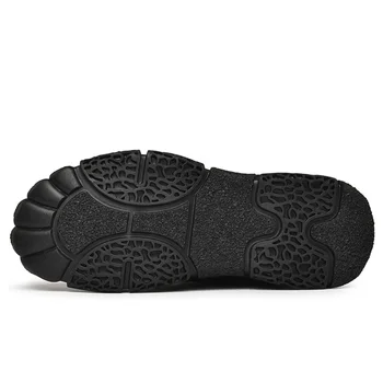 New Sosire Plus Dimensiune Dantelă-Up Bărbați Cizme Naturale Piele Glezna Cizme De Zapada Barbati Rezistente La Uzură Manual Toamna Iarna Barbati Pantofi