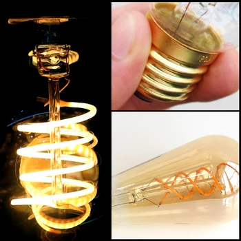 Retro CONDUS Spirală de Filament Bec 4W E27 A60 T45 ST64 T185 G80 G95 G125 Retro Vintage Lampă de Iluminat Decorative Edison Lampa