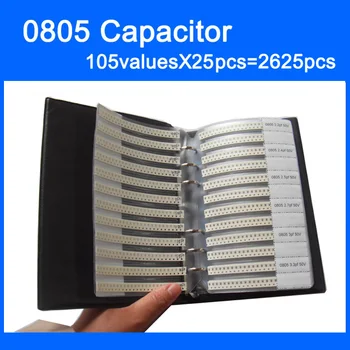 Noi SMD 0805 Condensator Eșantion de Carte 105valuesX25pcs=2625pcs 0.5 PF~Condensator de 10UF Sortiment Kit Pack