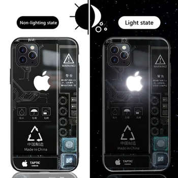 LED 3D Lumina Coajă de Telefon Mobil Caz de Telefon Acoperă pentru iPhone X XS XR XS Max 6 6S 7 8 Plus Flash TPU Caz Stralucitoare Capacul din Spate