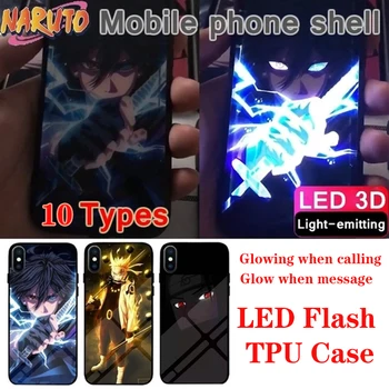 LED 3D Lumina Coajă de Telefon Mobil Caz de Telefon Acoperă pentru iPhone X XS XR XS Max 6 6S 7 8 Plus Flash TPU Caz Stralucitoare Capacul din Spate