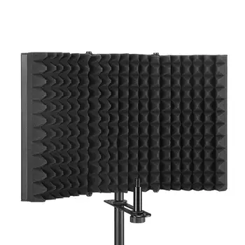 Negru Pliabil Microfon de Studio Izolare Scut EVA Acustice Înregistrarea Spuma Panou Înregistrare Live Microfon Accesorii