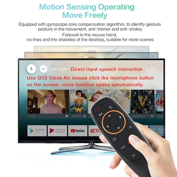 Mecool G10 G10S Pro Vocea de la Distanță de Control 2.4 G Wireless Air Mouse Giroscop IR de Învățare pentru Android tv box HK1 H96 Max X96 mini