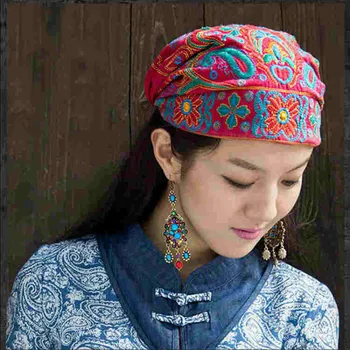 Stil Mexican primăvara și toamna etnice epocă broderie flori bandane original negru roșu albastru de imprimare capac pălărie