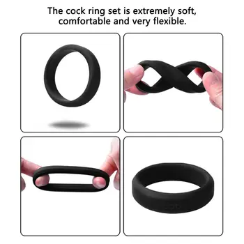 6 Dimensiune Silicon Penis Inel de Jucarii Sexuale pentru Bărbați Masturbator Inel de Penis Ejaculare întârziată Adult Etroic Jucarii Sex-Shop pentru Cupluri