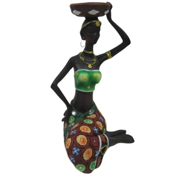 1Pair Decor Acasă de Femei din Africa de Rășină Statuie Sfeșnic Ambarcațiuni Statuie Cina Cadou de Nunta Decor Acasă Sculptura Cadou