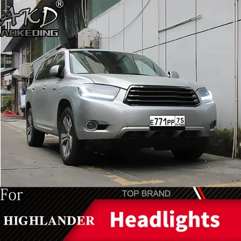 Lampă de cap Pentru Toyota Highlander 2007-2011 Faruri proiectoare Ceata Lumini de Zi DRL H7 LED Bi Xenon Bec Accesorii Auto